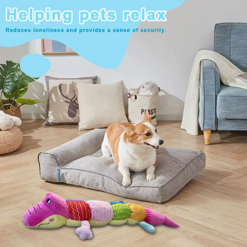 Chewy Dog Toys Interactive Play Pet Toy Dog Toys Animals Chew Toy Crocodile Caterpillar Lizard Soft Squeaky Puppy Toys for Small