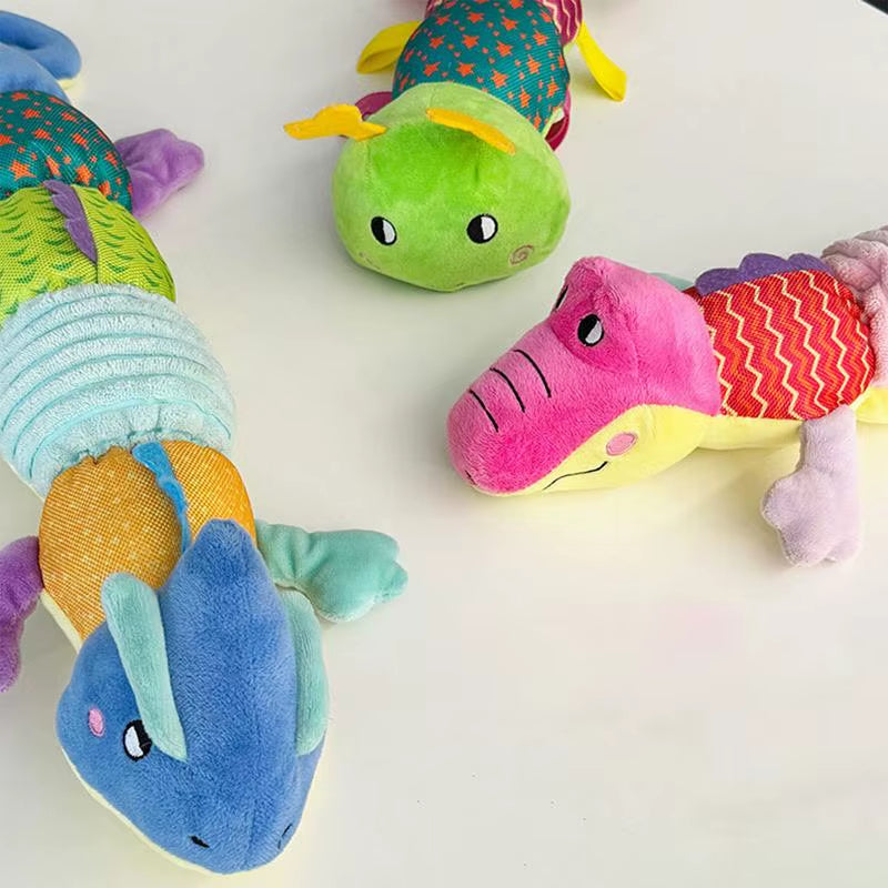 Chewy Dog Toys Interactive Play Pet Toy Dog Toys Animals Chew Toy Crocodile Caterpillar Lizard Soft Squeaky Puppy Toys for Small