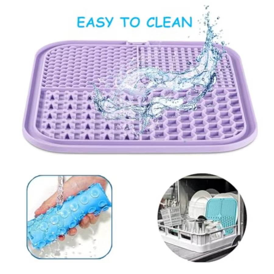 Lick Mat for Dogs and Cats 7.9Inch Licking Pad with Suction Cups Slow Feeder Pet Bs for Training and Bathing Grooming Large 4Pa