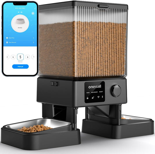 Automatic Cat Feeder with 5G Wifi, Automatic Cat Food Dispenser for 2 Cats Small Pets, 20 Cups/5L Timed Dry Food Dispenser with APP Control