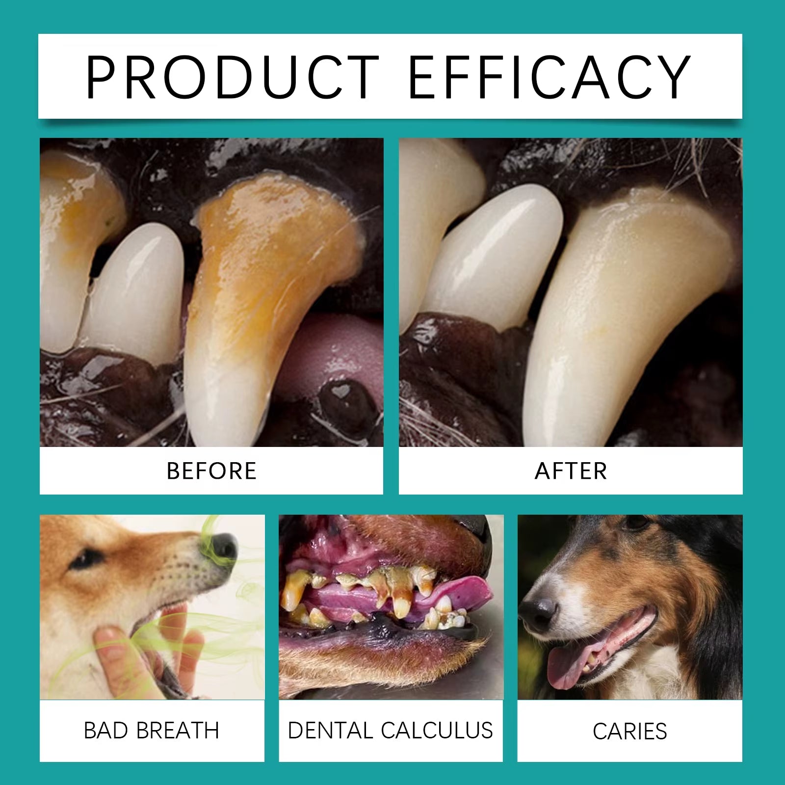 Pet Dental Cleaning Wipes for Cats and Dogs Natural Eliminator Bad Breath Cleaning Stains Pet Dental Finger Wet Wipes