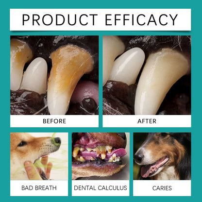 Pet Dental Cleaning Wipes for Cats and Dogs Natural Eliminator Bad Breath Cleaning Stains Pet Dental Finger Wet Wipes