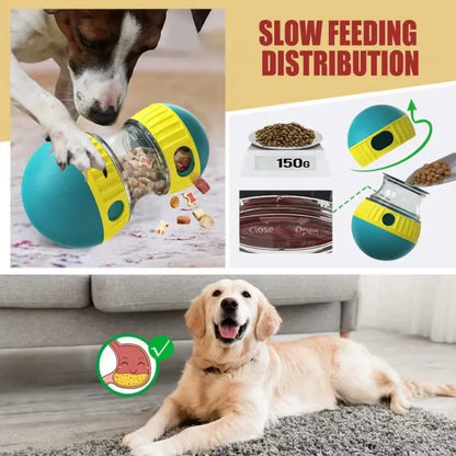 Dog Slow Feeder Ball Bite-Resistant Toy Food Dispenser Bowl Treat Mental Stimulation Enrichment BPA Free Food Grade Pet Supplies
