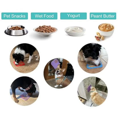 Lick Mat for Dogs and Cats 7.9Inch Licking Pad with Suction Cups Slow Feeder Pet Bs for Training and Bathing Grooming Large 4Pa