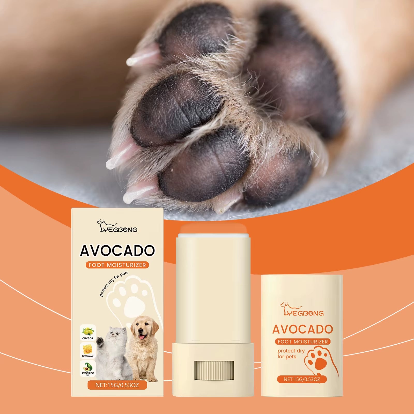 15G Pet Paw Care Balm Moisturizing Feet Repair Dry Nose Cracking Paw Itchy Relieve Nourish Skin Cat Dog Paw Care Balm
