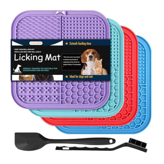 Lick Mat for Dogs and Cats 7.9Inch Licking Pad with Suction Cups Slow Feeder Pet Bs for Training and Bathing Grooming Large 4Pa