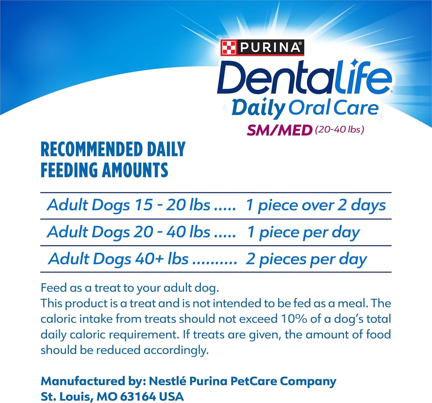 Daily Oral Care Dog Treats for Small and Medium Dogs, Chewy Dental Treat to Freshen Breath and Fight Tartar, Chicken Flavor, 28.5 Oz., 40 Chews - 40 Ct. Pouch