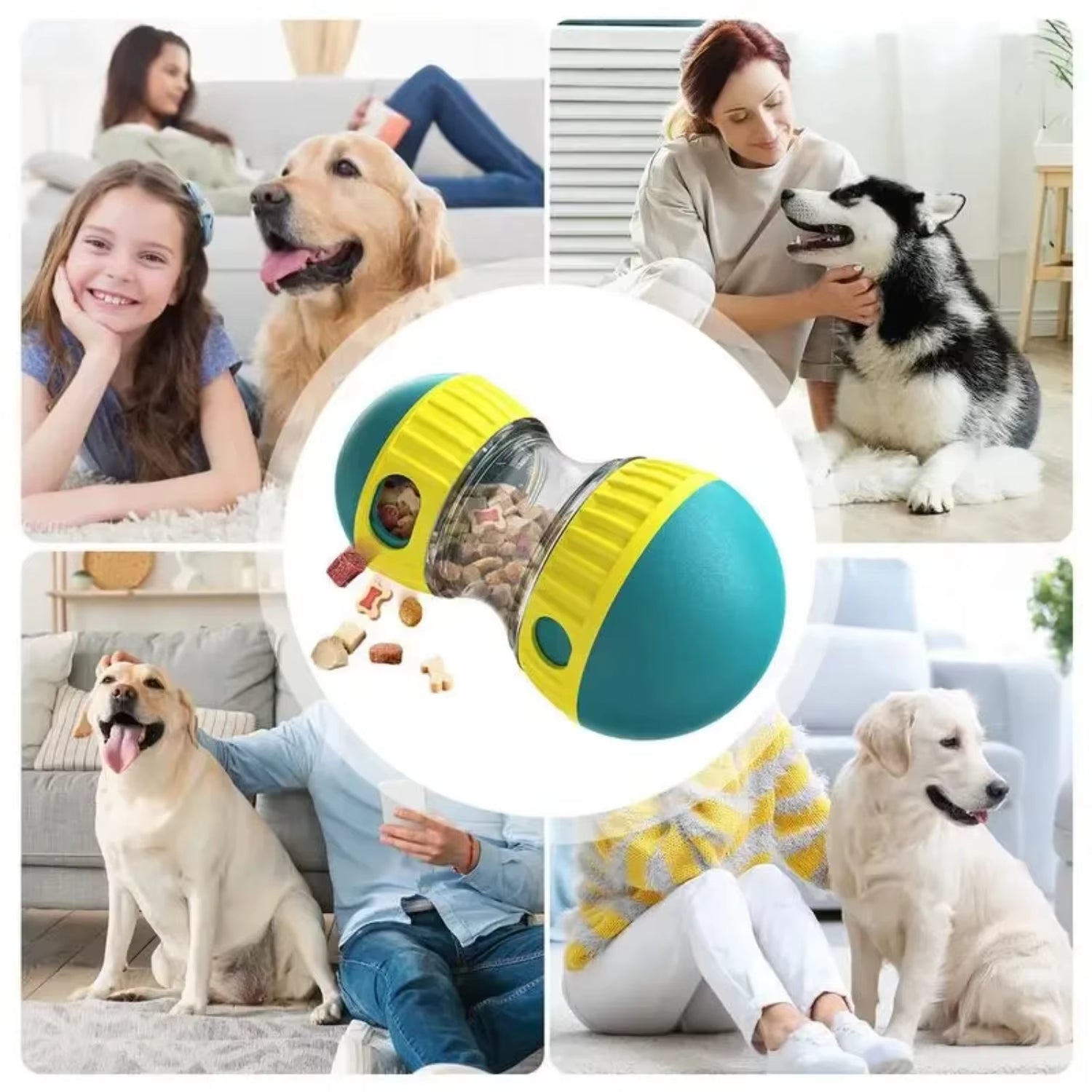 Dog Slow Feeder Ball Bite-Resistant Toy Food Dispenser Bowl Treat Mental Stimulation Enrichment BPA Free Food Grade Pet Supplies