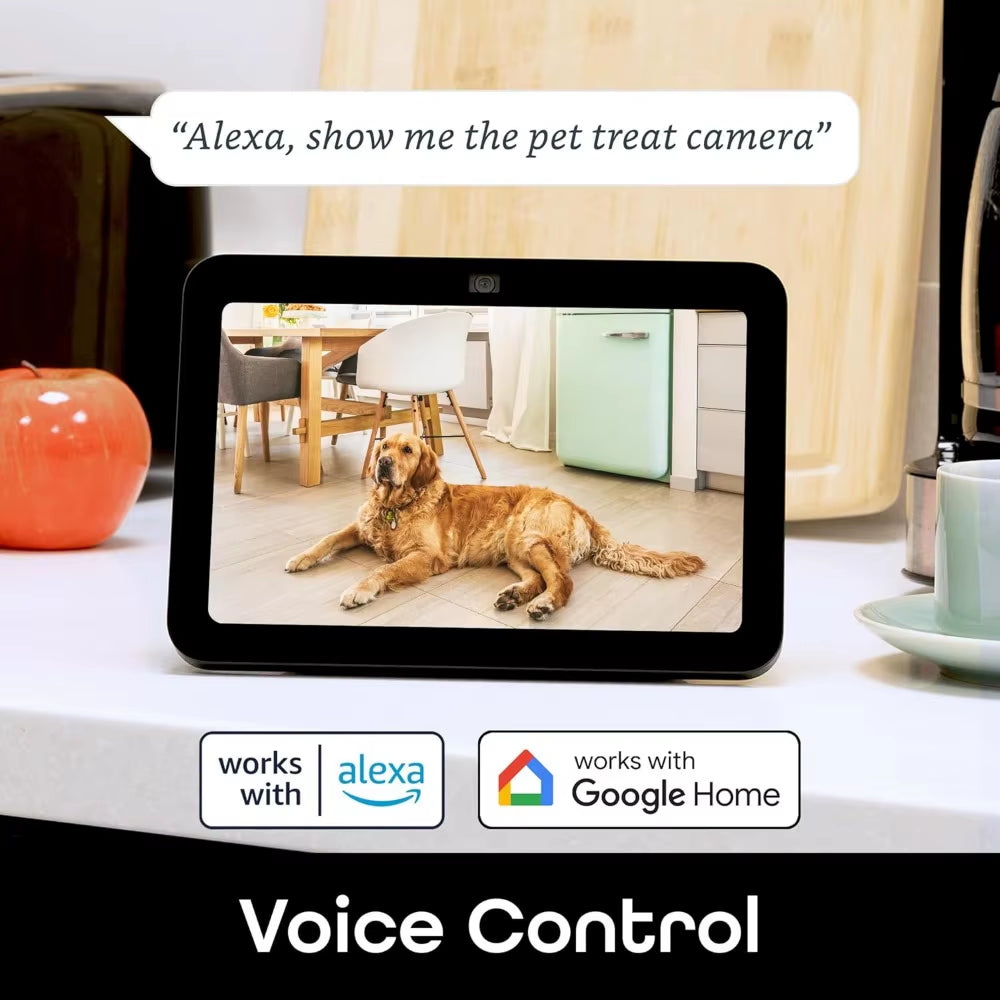Pet Treat Dispenser with Camera - 2K HD Wifi Enabled, Dog and Cat Automatic Smart Feeder, Two-Way Audio, Night Vision, Auto-Fol