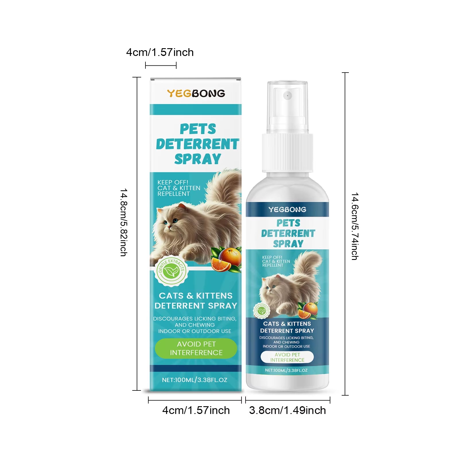 Cat Deterrent Spray Protect Fabric Furniture Calming Kitty and Cats Portable Non-Irritating Smell Convenient Cat Care